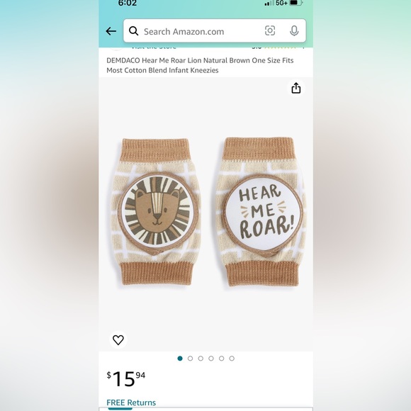 Hear Me Roar Lion One Size Fits Most Cotton Blend Infant Easy Kneezies - Picture 3 of 3